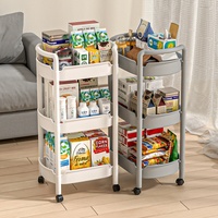 Poussette à collation mobile en plastique multicouche avec roues pour la cuisine, la salle de bain et le salon de beauté pour le rangement des outils de nettoyage