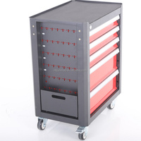 Chariot à outils professionnel robuste en acier laminé à froid avec 5 tiroirs verrouillables et panneau perforé, armoire à outils mobile pour atelier et garage