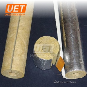 Tubo di isolamento tubo 110kg/m3 spessore 20mm 30mm 50mm minerale 1 "2" 12 "diametro tubo di lana di <span class=keywords><strong>roccia</strong></span> con foglio di alluminio FSK - Product Image 3