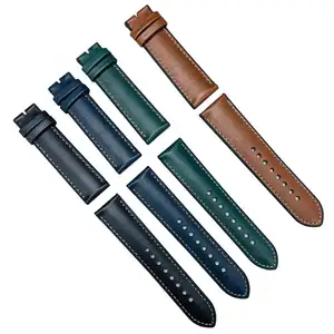 Bracelet en cuir de veau italien sport moderne étanche mode couleur personnalisée 20/22/24mm bracelet en cuir silicone sangle de remplacement