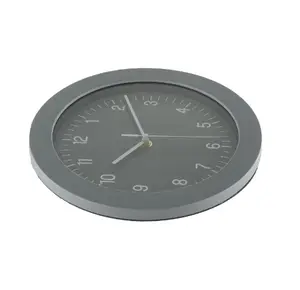 10 Inch Minimalist Silver Frame Comfortable Design Wall Clock With Thermometer And Hygrometer