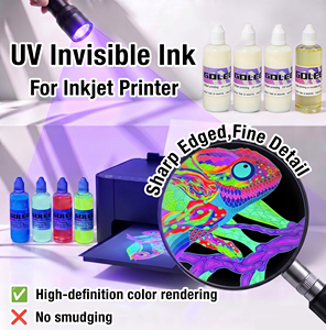 GDLEGEND Impresión de inyección de tinta UV Invisible Tinta DE SEGURIDAD incolora a color rojo Base de agua Juego de tinta Uv Tinta de impresora de seguridad 100ml - Product Image 2