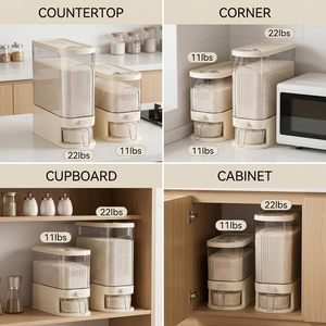 10kg <b>Rice</b> Capacity Kitchen <b>Rice</b> Dispenser Clear Plastic <b>Rice</b> Storage <b>Container</b> Customizable Plastic <b>Rice</b> Dispenser - Product Image 4