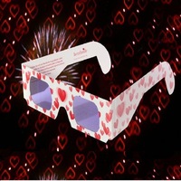 Fête de Noël Papier Coeur Diffraction Lunettes Impression Personnalisée 3D Feu D'artifice Lunettes