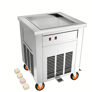 Machine à glace roulée commerciale à double zone de refroidissement pour une production élevée, équipement professionnel pour les boutiques de desserts. - Product Image 2