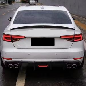 Coche <span class=keywords><strong>A4</strong></span> B9 S4 difusor negro brillante patrón de fibra de carbono parachoques trasero labio divisor para Audi <span class=keywords><strong>A4</strong></span> S4 B9 2017 <span class=keywords><strong>2018</strong></span> 2019 difusor - Product Image 4