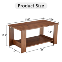Table basse Aibike moderne vintage rustique marron, durable, écologique, en bois, avec panneau de rangement à plusieurs niveaux, pour salon, plateau en MDF 1