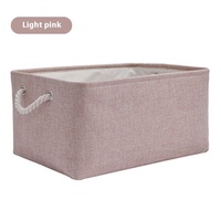 Panier de rangement moderne et simple en lin, nouveau organisateur de cosmétiques rectangulaire pour bureau, boîtes de rangement de couleur unie, bac en plastique PC durable