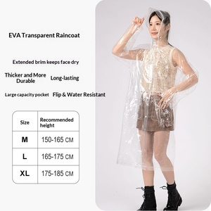เสื้อกันฝน EVA ใส คุณภาพสูง สำหรับผู้หญิง แบบยาว ป้องกันทั้งตัว หนาพิเศษ ขนาดใหญ่ขึ้น สำหรับผู้ใหญ่ แฟชั่นสำหรับการเดินป่า - Product Image 6