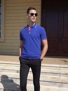 자수 상표 로고를 가진 본래 반팔 반대로 수축 골프 주문 폴로 우연한 폴리에스테 면 남자의 폴로 T-셔츠 - Product Image 6