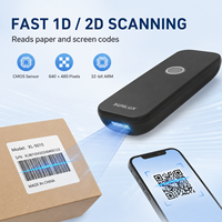 Escáner de Código de Barras Inalámbrico de Bolsillo, Recargable de 1500 mAh, Escáner de Código de Barras 2D QR con Interfaz USB para Uso en Logística de Almacenes