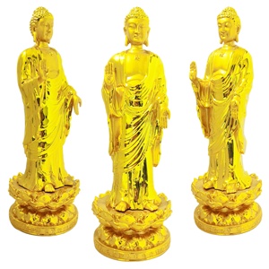 Scultura di <span class=keywords><strong>Buddha</strong></span> in Metallo Dorato Lucido di Alta Qualità 2026, Artigianato Cinese Feng Shui per Decorazione Casa e Ufficio - Product Image 6