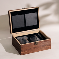 Pierres à whisky réutilisables en granit pour refroidir les boissons (whisky, bière, vin) avec boîte de rangement pratique – Ensemble de pierres à whisky carrées