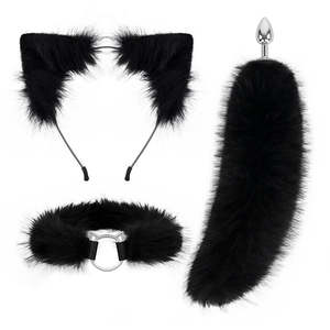 إكسسوارات شعر جديدة على شكل آذان حيوانات قطيفة لطيفة، مريحة لحفلات التنكر، مع ذيل من الفرو على شكل قطة أو كلب أو ثعلب وسدادة شرجية وأطواق رأس - Product Image 6