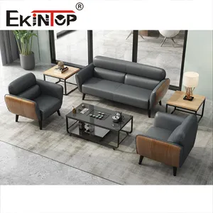 Ekintop High Quality Office Furniture Modern Comfortable Office Sofa Customized Sectional Sofa Leather office sofa