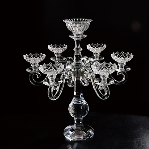 Candelabro de cristal de boda, botella de vidrio, portavelas de cristal, tubos de vidrio de acero inoxidable para candelabros - Product Image 2