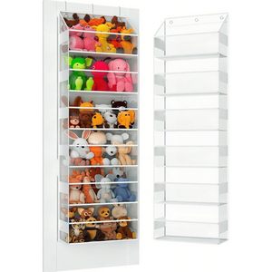 Over The Door Stuffed Animal <b>Storage</b> 6 Tier Hanging Organizer Clear Plastic Toy Plush <b>Storage</b> For Behind Door Wall Mount - Product Image 1