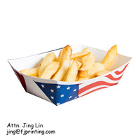 Plateau en papier personnalisé pour frites, poulet frit, nuggets et tortillas, résistant à la graisse