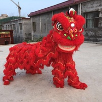 Costume de danse du lion authentique de haute qualité pour adultes, en laine, pour le Nouvel An chinois, avec lanterne en peluche de dragon, à vendre