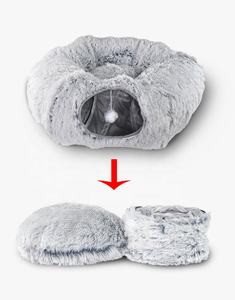 Cama de túnel para gatos de interior con cojín lavable, felpa cálida y esponjosa para gatitos, cachorros, cama de túnel para perros y gatos - Product Image 4