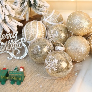 クリスマスボールペンダントハンギングオーナメントプラスチック8CM 9パックモダンシンプルデザインクリスマスツリーデコレーションホリデードレス - Product Image 3