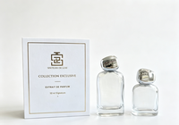 Flacons de parfum en verre vides de haute qualité, 50 ml et 80 ml, à col serti, couleur personnalisée, emballage en boîte carrée, OEM
