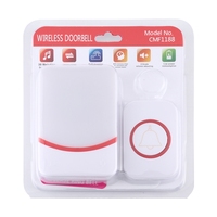 CMF1188 Sonnette intelligente de musique à domicile avec télécommande sans fil 38 sonneries lumières clignotantes colorées 3 modes, y compris sonneries