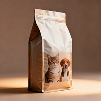 Sachet isotherme à fond carré en PET/PA/AL avec fermeture éclair pour aliments pour animaux de compagnie, impression par gravure, fabrication OEM CM, 750 ml