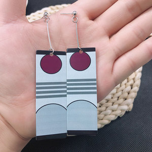 Caliente <span class=keywords><strong>Tanjiro</strong></span> gota pendientes moda acrílico rectángulo en forma Japón dibujos animados Anime Demon Slayer joyería de moda - Product Image 5