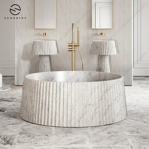 <span class=keywords><strong>Baignoire</strong></span> à remous pour adultes Salle de bain autoportante en marbre Black Rock Island à cannelures au design de luxe pour salle de bain <span class=keywords><strong>moderne</strong></span> - Product Image 4