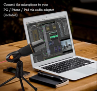 Microphone à condensateur filaire pour ordinateur, trépied de bureau, léger, portable, omnidirectionnel, 50Hz-16kHz, pour réunion en ligne