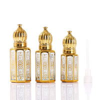 Bouteille d'huile essentielle octogonale du Moyen-Orient à marquage à chaud en gros, flacon de parfum à bille 3/6/10/12ml, bouteille en verre vide portable