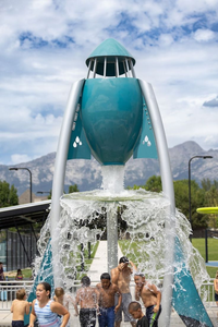 Bac de vidange commercial en acier inoxydable, toboggan aquatique pulvérisateur en forme de fusée pour parcs aquatiques commerciaux - Product Image 6