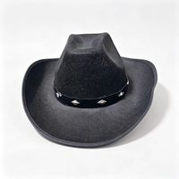 Sombrero de Vaquero Negro, Marrón y Rosa para Halloween, Fiestas de Cumpleaños, Disfraces de Adultos, Estilo Remache, Ajustable y Personalizable