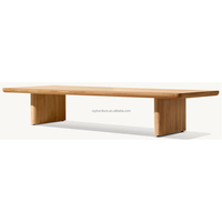 Table basse en bois de teck naturel moderne au design de luxe haut de gamme pour l'extérieur Surface spacieuse Jardin