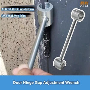 Llave de ajuste de doble cabezal para charcos de puertas, herramienta de ajuste de bisagras tipo bandera, herramienta manual para reparar el chirrido y desalineación de puertas - Product Image 2