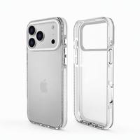 Coque de téléphone rigide en acrylique anti-jaunissement avec pare-chocs souple en TPU, protection antichoc contre les chutes pour iPhone 15 16 17 18 Pro Max
