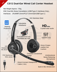 Auriculares estéreo de doble oído USB más vendidos con micrófono con cancelación de ruido Auriculares para portátiles para <span class=keywords><strong>Mac</strong></span> - Product Image 5