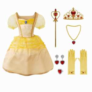 Vestido de Princesa Amarillo para Niñas al por Mayor, Vestido de Tul Cómodo con Malla y Satén Suave, Fabricante de Disfraces de Princesa - Product Image 2