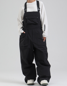 Traje de esquí de moda para hombre Pantalones de esquí de una sola tabla a prueba de viento impermeable pierna ancha suelta deportes al aire libre pantalones de esquí hombres <span class=keywords><strong>tirantes</strong></span> invierno - Product Image 4
