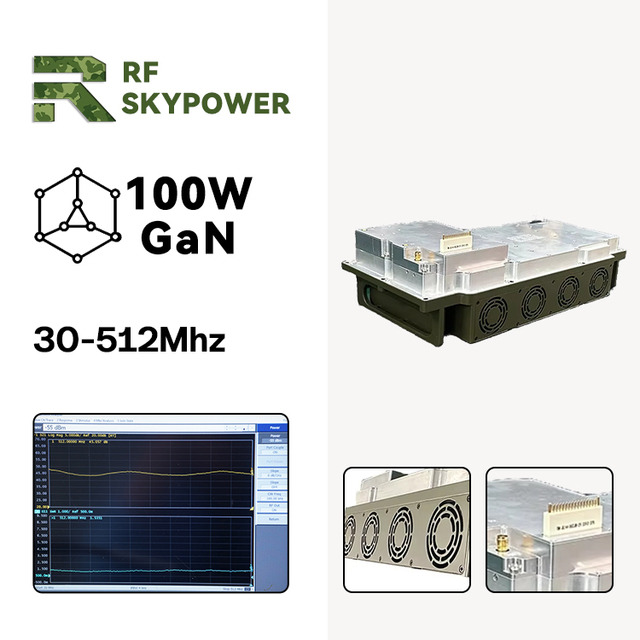 100W 30-512MHz VHF UHF Wideband RF Power Module for UAV Protection and Signal Suppression RS485 High Power RF Amplifier