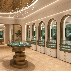 Vitrine de luxe en acier inoxydable, présentoir à bijoux écologique, vitrine robuste et étanche, éclairage LED, boîte à bijoux - Product Image 3