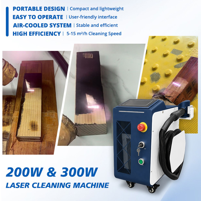 Laser Pulse 200W 300W 500W Fiber Laser Cleaning Machine Pulse Laser Rust Removal Machine for Wood Stone Metal