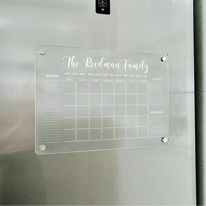 Calendario Magnético de Borrado en Seco para Refrigerador, Planificador Personalizado 2026, Mensual, Acrílico de Alta Transparencia, 3mm de Grosor, Regreso a Clases, Multipiezas - Product Image 1