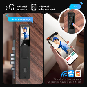 אבטחת בית Tuya Smart Wifi מנעול דלת אלקטרוני עם טביעת אצבע עם פנים תלת מימדיים ואינטרקום ו-Plam PST-DDL9-TY - Product Image 4