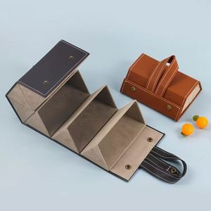 Wholesale Quality Genuine Leather Logo Custom Eyeglass Folding Top <b>Sunglasses</b> Eyewear Case MEIJIN XS127 - Product Image 4