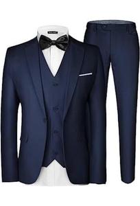 S0606F completi 2025 uomo 3 pezzi <span class=keywords><strong>eleganti</strong></span> con <span class=keywords><strong>pantaloni</strong></span> Slim Fit a bottone singolo abito formale da lavoro completo uomo - Product Image 2