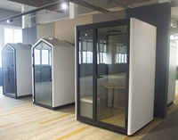 Cabine téléphonique acoustique OEM pour bureau, portable, insonorisée, avec cadre en aluminium, modulaire, pour espace de travail ouvert