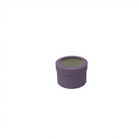 Boîte ronde petite et simple en carton de couleur unie avec couvercle transparent en PVC, petite boîte à fleurs, petit seau à câlins, boîte d'emballage cadeau