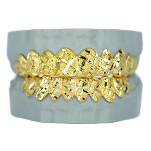 Grillz dentaire double rangée en moissanite, en argent 925, pour lune de miel, 10 dents supérieures et 10 dents inférieures, style Hip Hop - Product Image 2